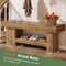Large Fir Wood Storage Bench with Lower Shoe Rack, Multi Purpose Mudroom Seating Bench with Strong Load Capacity for Home Organization